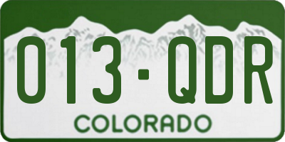 CO license plate 013QDR