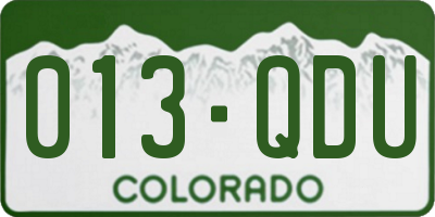CO license plate 013QDU