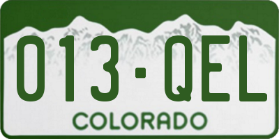 CO license plate 013QEL