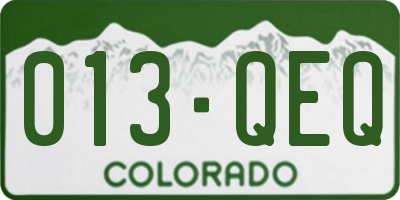 CO license plate 013QEQ