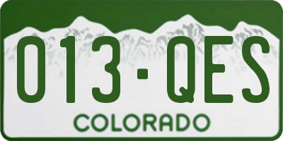CO license plate 013QES