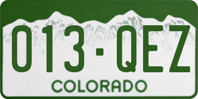 CO license plate 013QEZ
