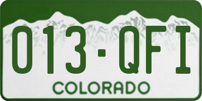 CO license plate 013QFI