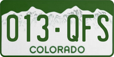 CO license plate 013QFS