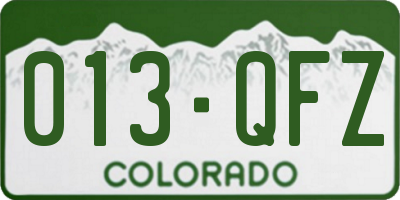 CO license plate 013QFZ