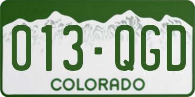 CO license plate 013QGD