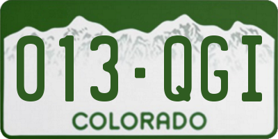 CO license plate 013QGI
