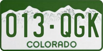 CO license plate 013QGK