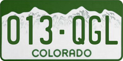 CO license plate 013QGL