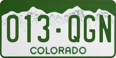 CO license plate 013QGN
