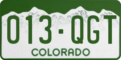 CO license plate 013QGT