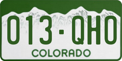 CO license plate 013QHO
