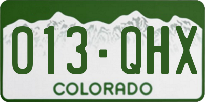CO license plate 013QHX