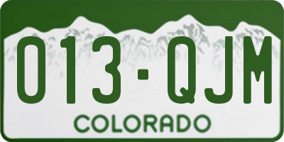 CO license plate 013QJM