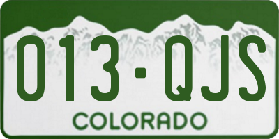 CO license plate 013QJS