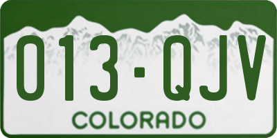 CO license plate 013QJV