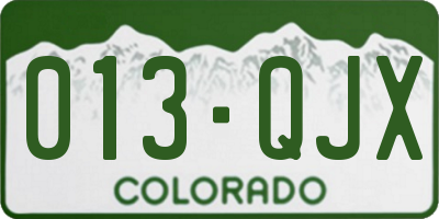 CO license plate 013QJX