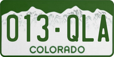 CO license plate 013QLA