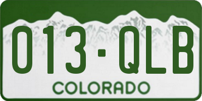 CO license plate 013QLB