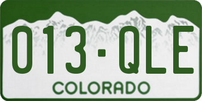 CO license plate 013QLE