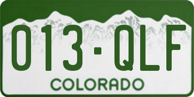 CO license plate 013QLF