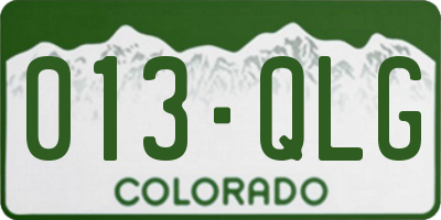 CO license plate 013QLG