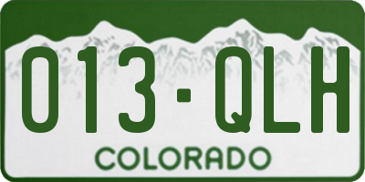 CO license plate 013QLH