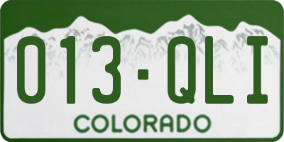 CO license plate 013QLI