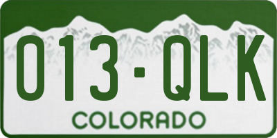 CO license plate 013QLK