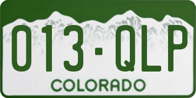 CO license plate 013QLP