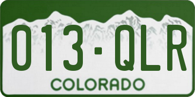 CO license plate 013QLR