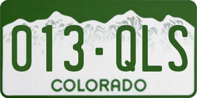 CO license plate 013QLS