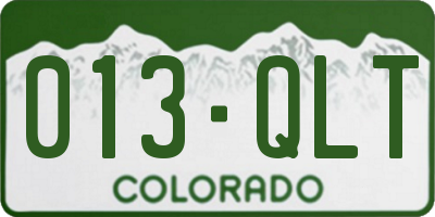 CO license plate 013QLT