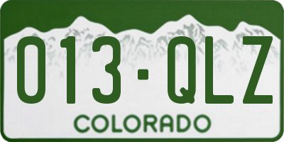 CO license plate 013QLZ