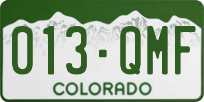 CO license plate 013QMF