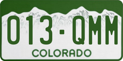 CO license plate 013QMM