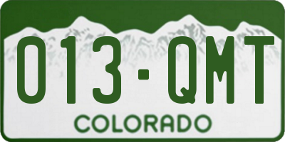 CO license plate 013QMT