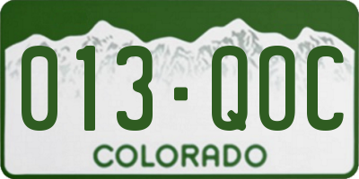 CO license plate 013QOC
