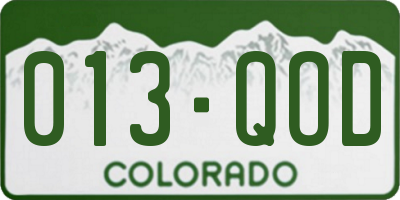 CO license plate 013QOD