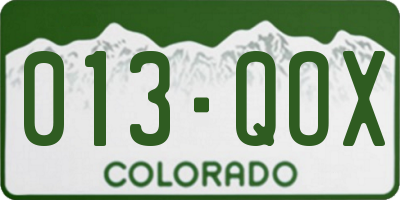 CO license plate 013QOX