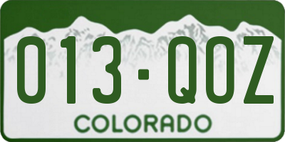 CO license plate 013QOZ