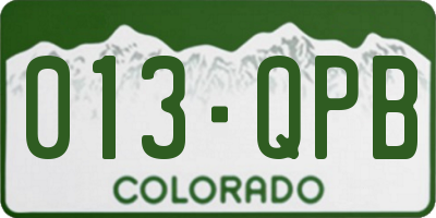 CO license plate 013QPB