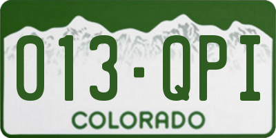 CO license plate 013QPI