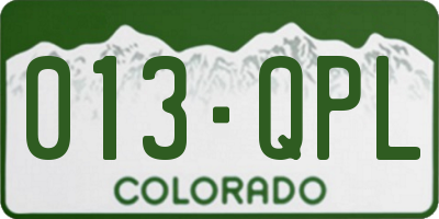 CO license plate 013QPL