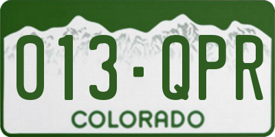 CO license plate 013QPR