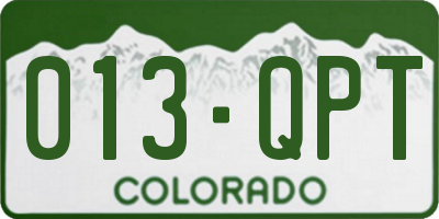 CO license plate 013QPT