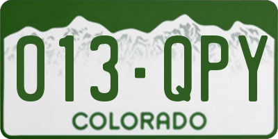 CO license plate 013QPY