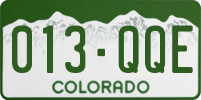 CO license plate 013QQE