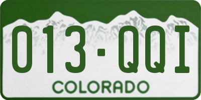 CO license plate 013QQI