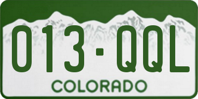 CO license plate 013QQL